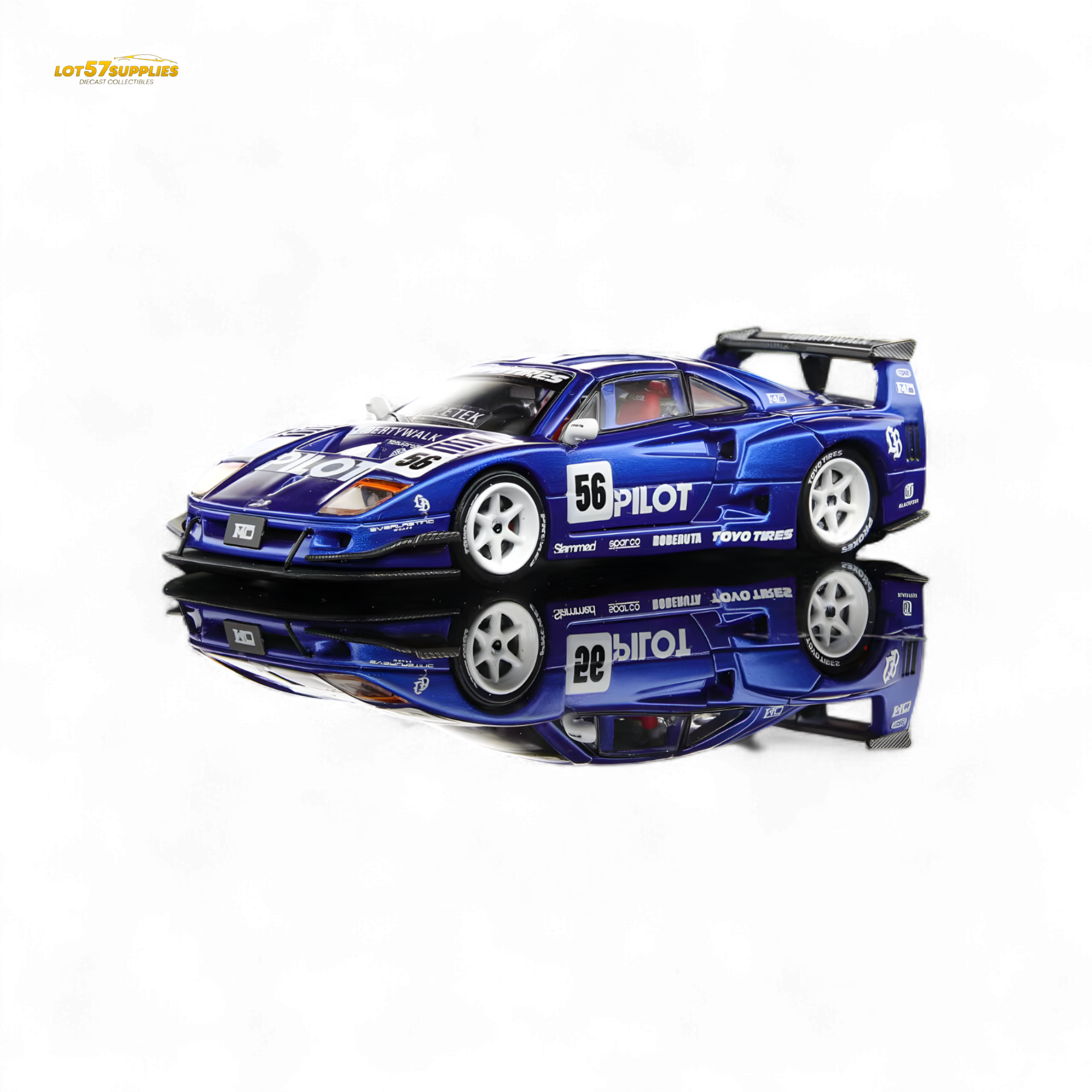 (Pre-Order) Demon King Auto F40 LB-Works Wide-Body Gull Wing Gate Modified - PILOT Livery 1:64 - Collectors World Toys