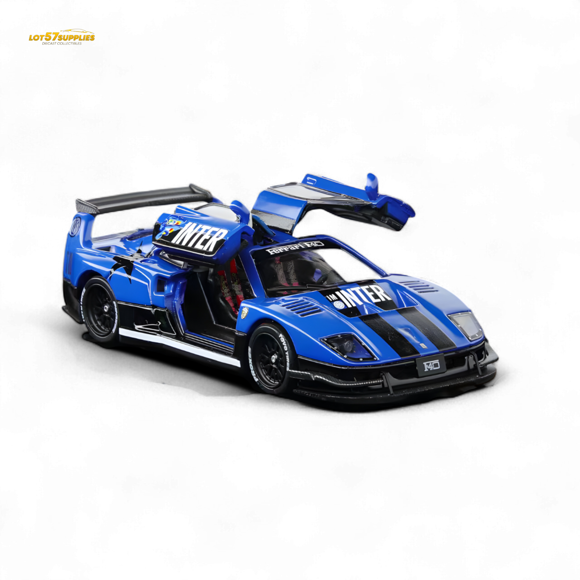 (Pre-Order) Demon King Auto F40 LB-Works Wide-Body Gull Wing Gate Modified - Inter Milan Livery 1:64 Main image