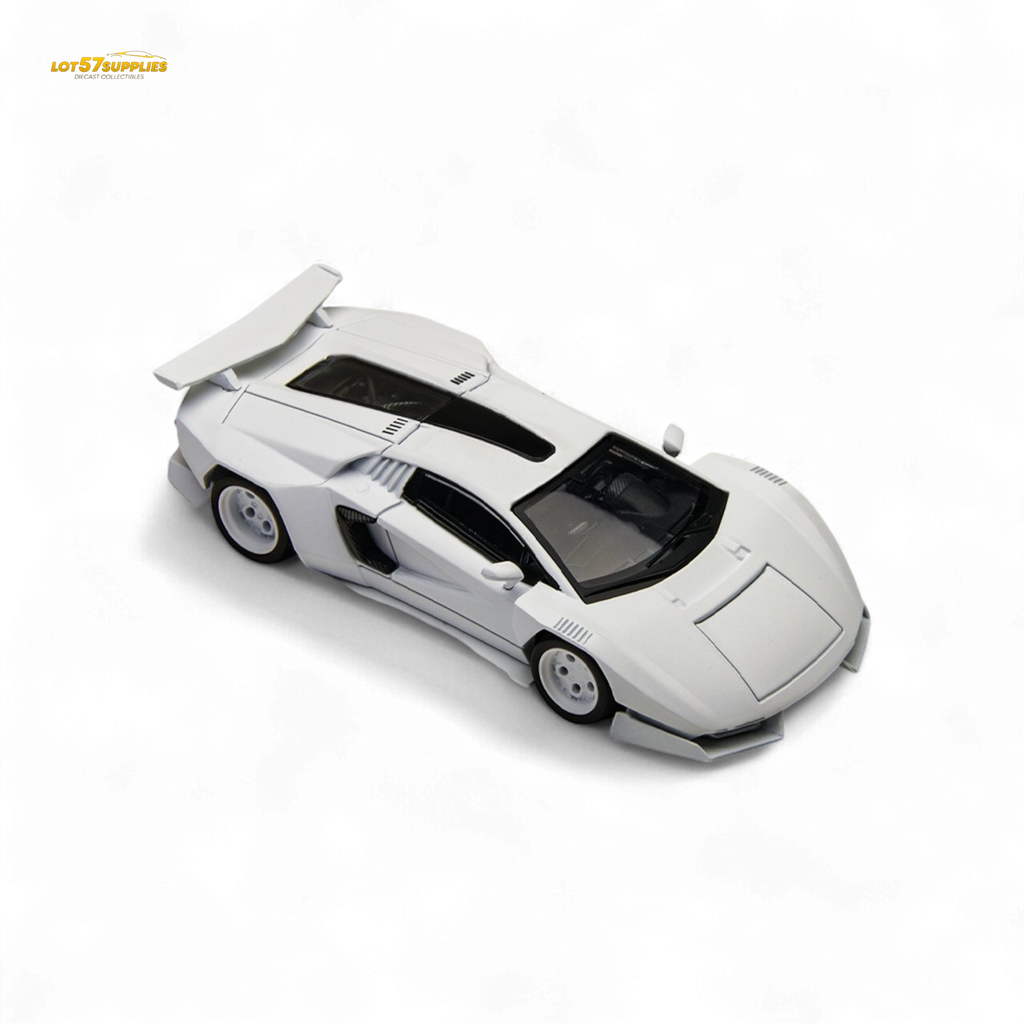 TimeMicro × PSC DESIGN 1/64 Countach V Ver. Mechanic PSC - White 1:64 - Collectors World Toys