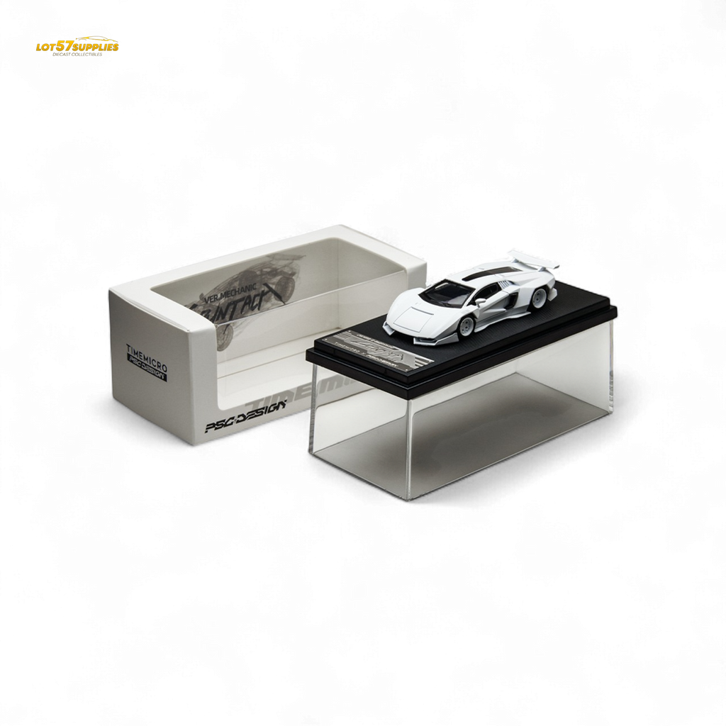 TimeMicro × PSC DESIGN 1/64 Countach V Ver. Mechanic PSC - White 1:64 - Collectors World Toys