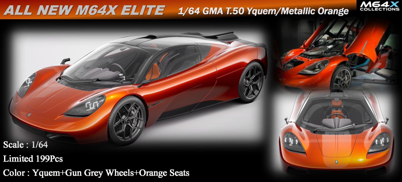 (Pre-Order) M64X GMA T.50 - Metallic Orange Resin Model - 1:64