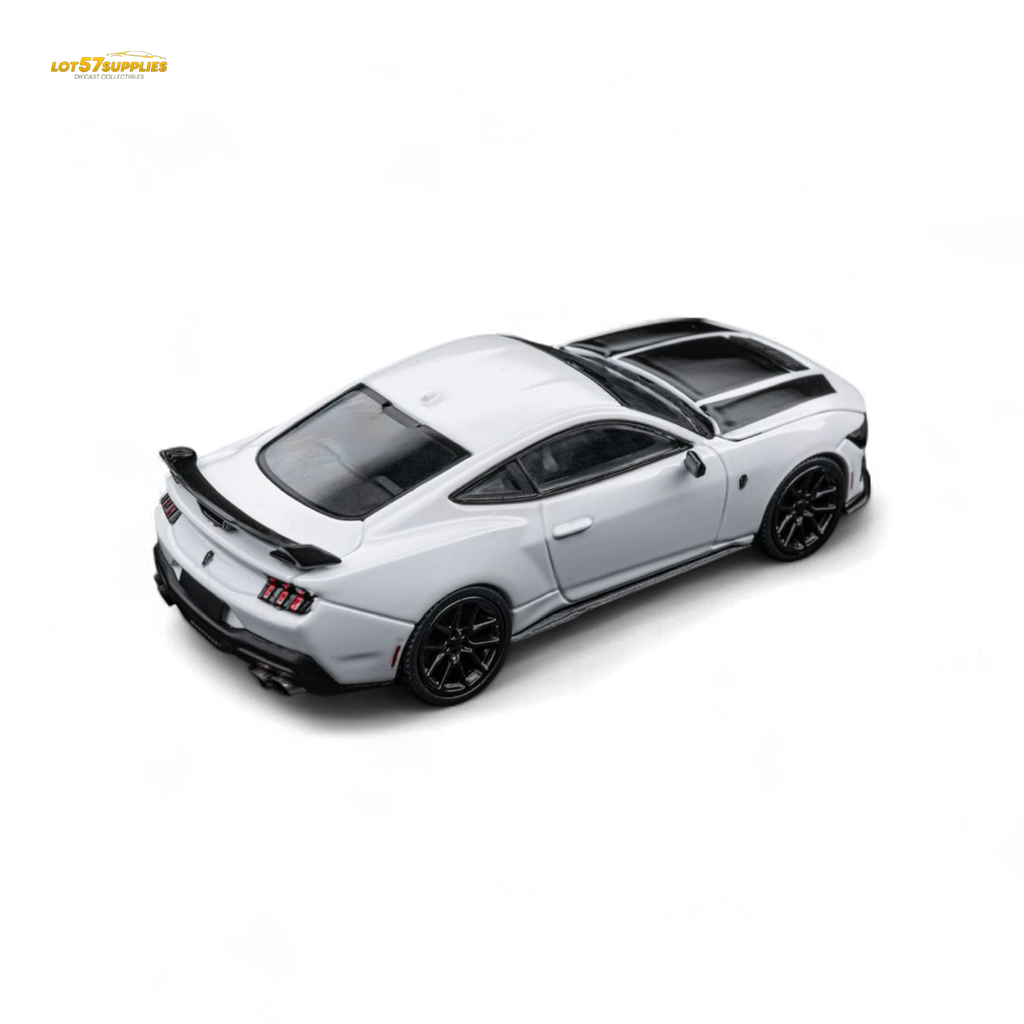 (Pre-Order) DCM Mustang Dark Horse - Crystal White - Black Wheels 1:64 - Collectors World Toys