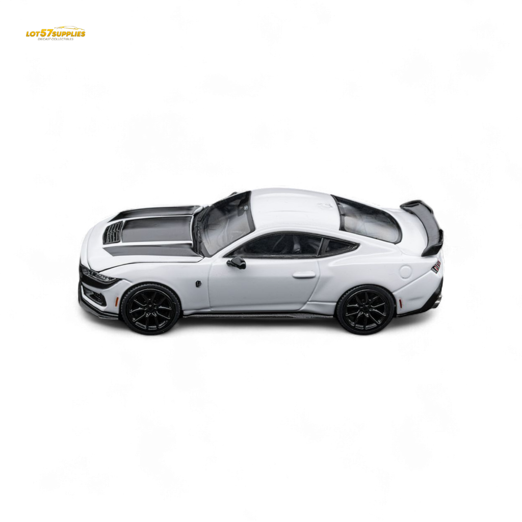 (Pre-Order) DCM Mustang Dark Horse - Crystal White - Black Wheels 1:64 - Collectors World Toys