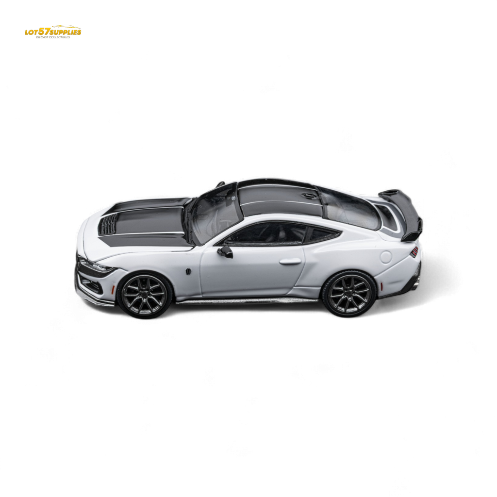 (Pre-Order) DCM Mustang Dark Horse - Crystal White - Titanium Wheels 1:64 - Collectors World Toys