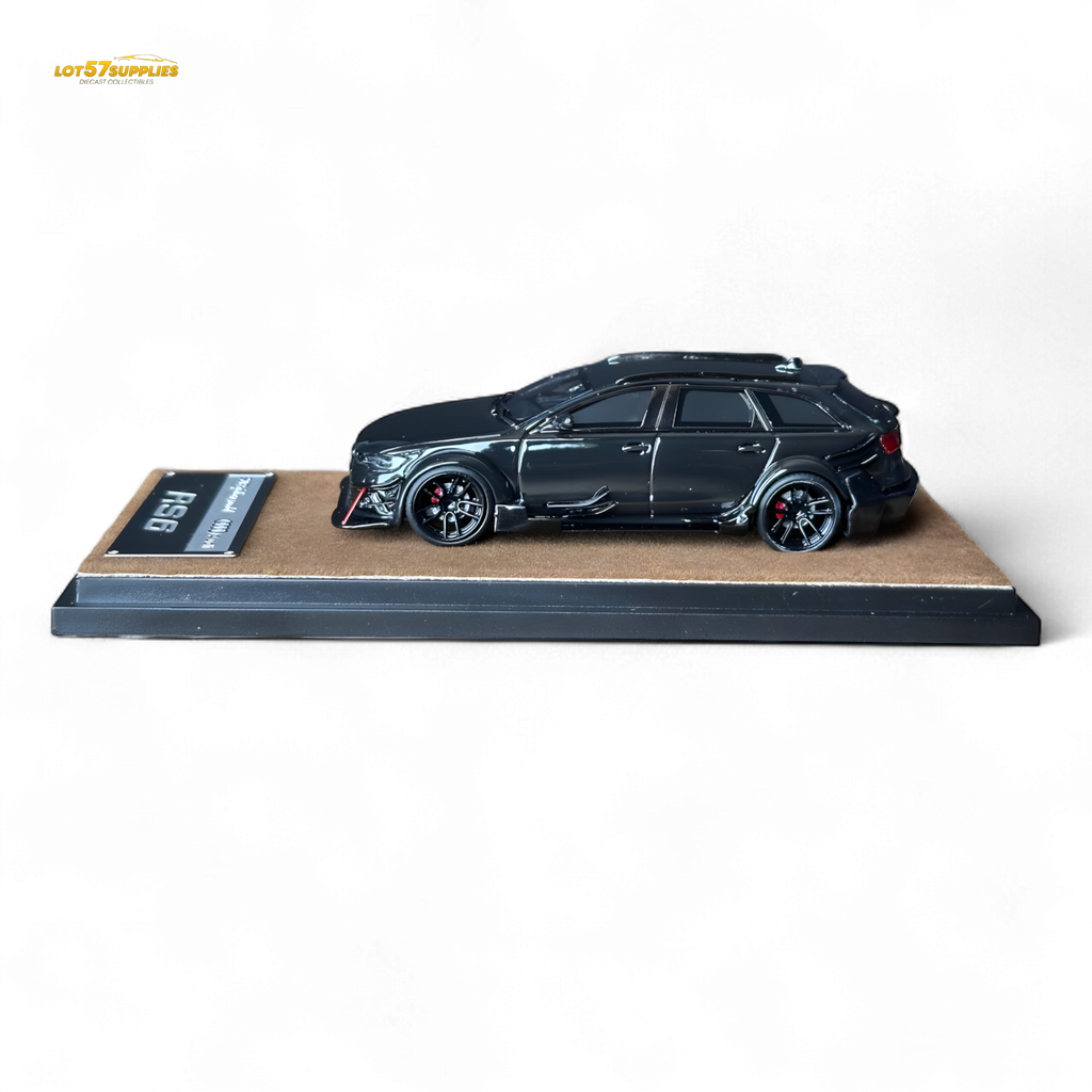 Qidian Model Audi RS6 Avant (C7) Crock Station wagon DTM Wide-Body Modified - Black 1/64 - Collectors World Toys
