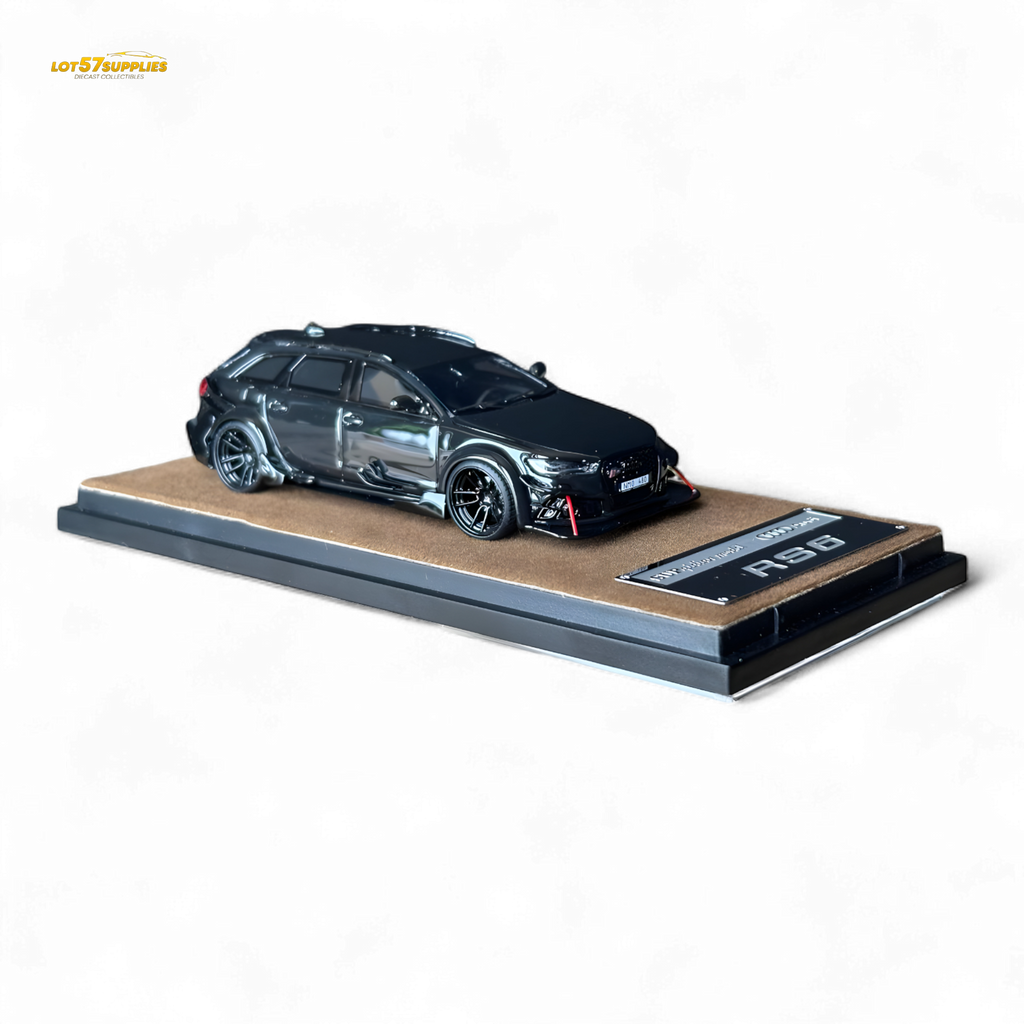 Qidian Model Audi RS6 Avant (C7) Crock Station wagon DTM Wide-Body Modified - Black 1/64 - Collectors World Toys