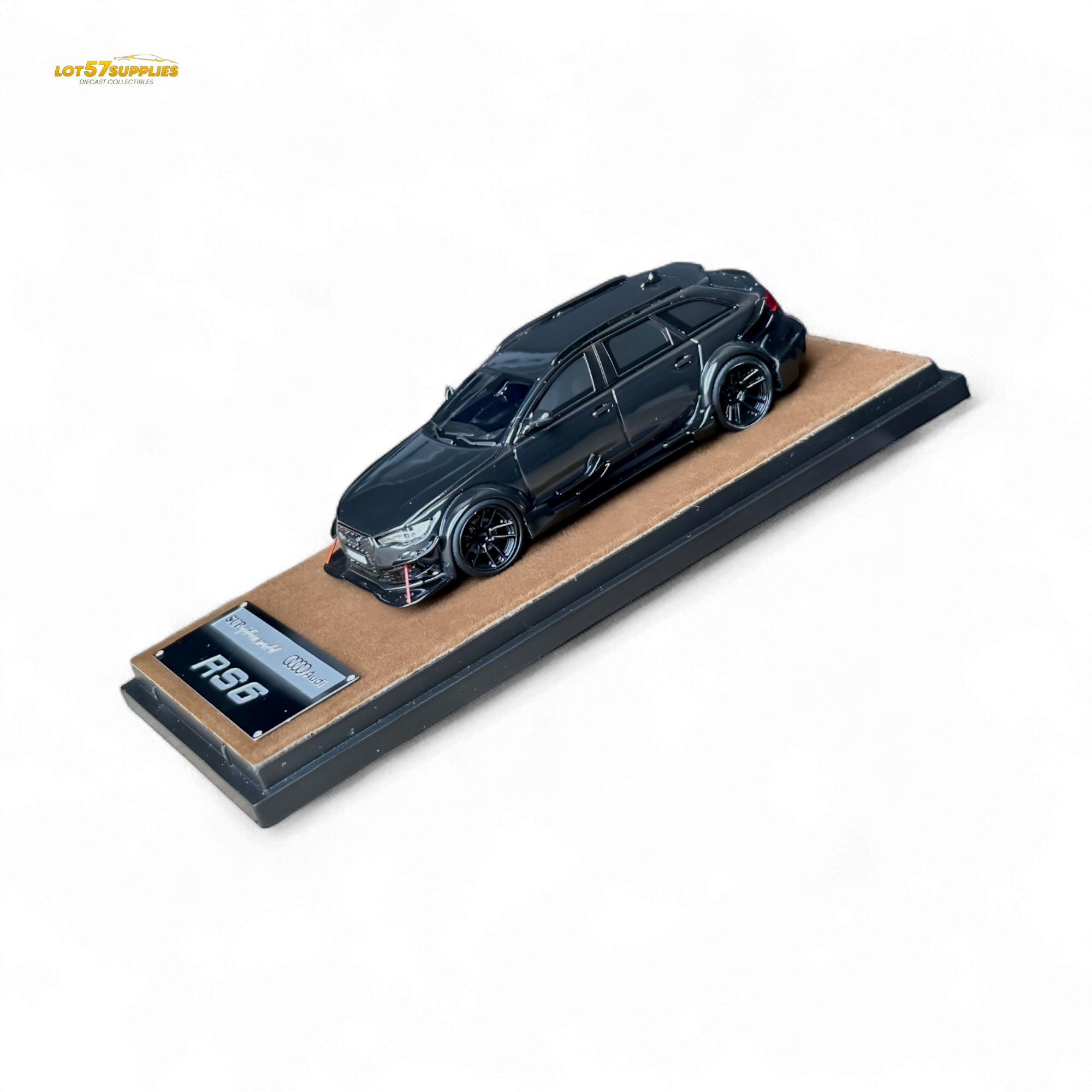 Qidian Model Audi RS6 Avant (C7) Crock Station wagon DTM Wide-Body Modified - Black 1/64 Main image