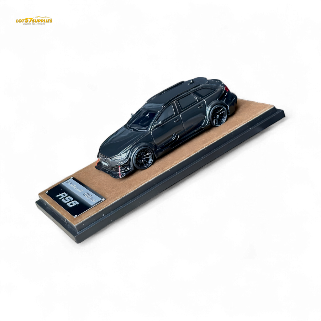 Qidian Model Audi RS6 Avant (C7) Crock Station wagon DTM Wide-Body Modified - Black 1/64 - Collectors World Toys