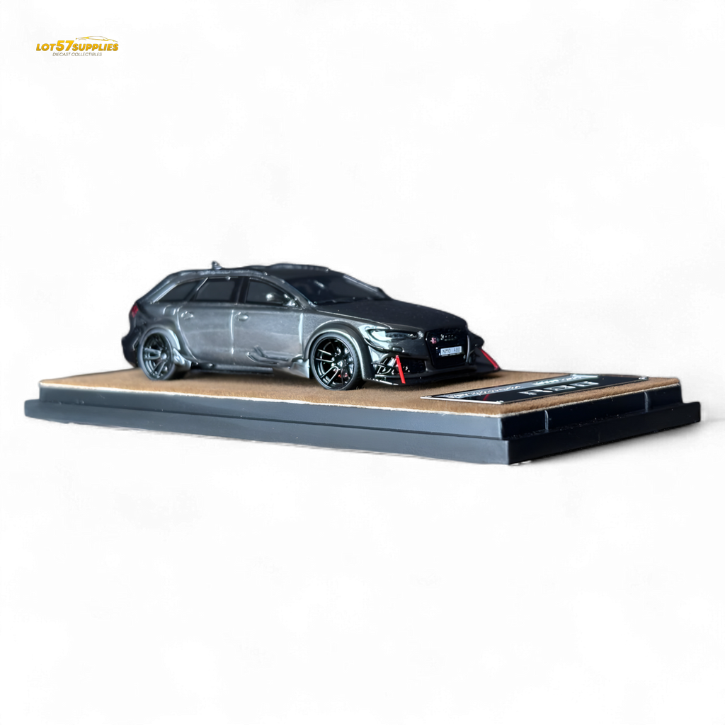 Qidian Model Audi RS6 Avant (C7) Crock Station wagon DTM Wide-Body Modified  - Gungrey 1/64 - Collectors World Toys