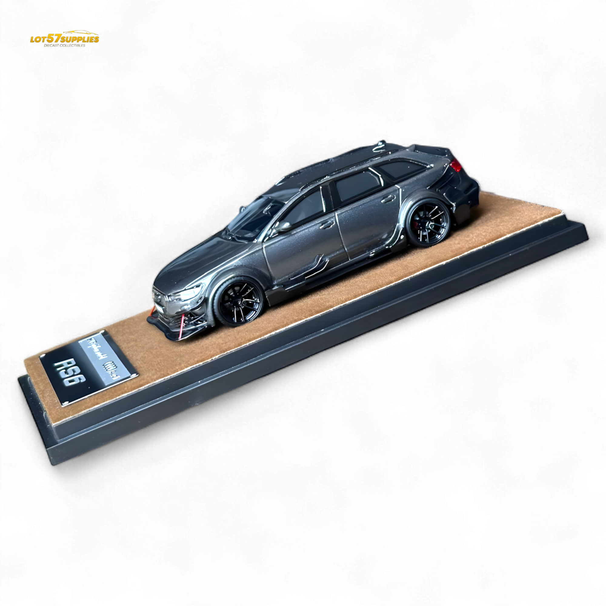 Qidian Model Audi RS6 Avant (C7) Crock Station wagon DTM Wide-Body Modified - Gungrey 1/64 Main image