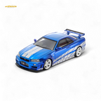 Fast Speed Skyline GT-R R34 Nismo Z-Tune - Blue with Silver Stripes 1:64