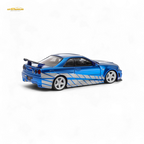 Fast Speed Skyline GT-R R34 Nismo Z-Tune - Blue with Silver Stripes 1:64