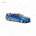 Fast Speed Skyline GT-R R34 Nismo Z-Tune - Blue with Silver Stripes 1:64