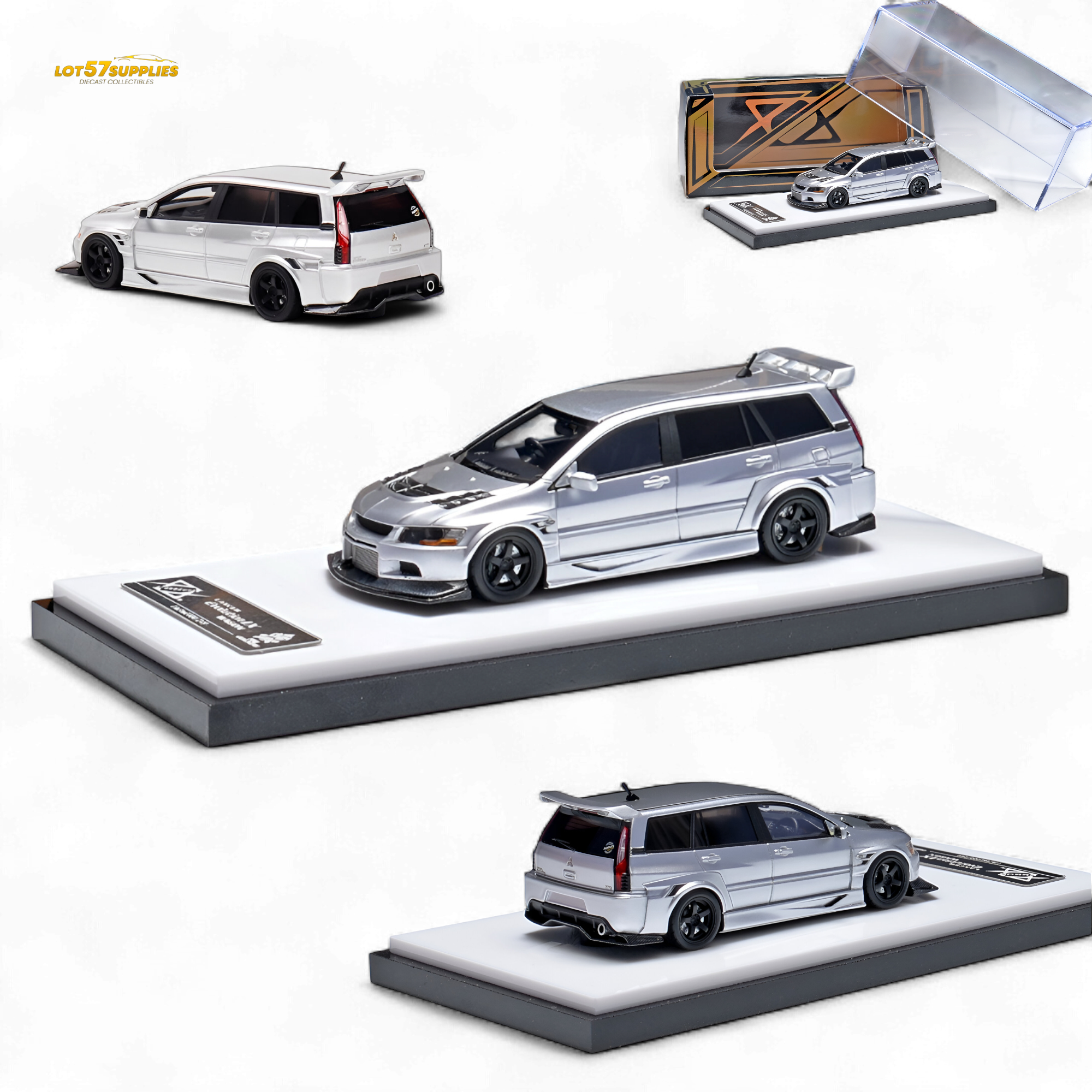 Error404 Mitsubishi Lancer EVO 9 IX Wagon - Glossy Silver 1:64 Main image