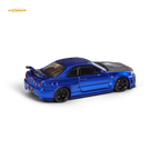 Fuji Skyline R34 GT-R Nismo Z-Tune - Bayside Blue with Carbon Hood 1:64