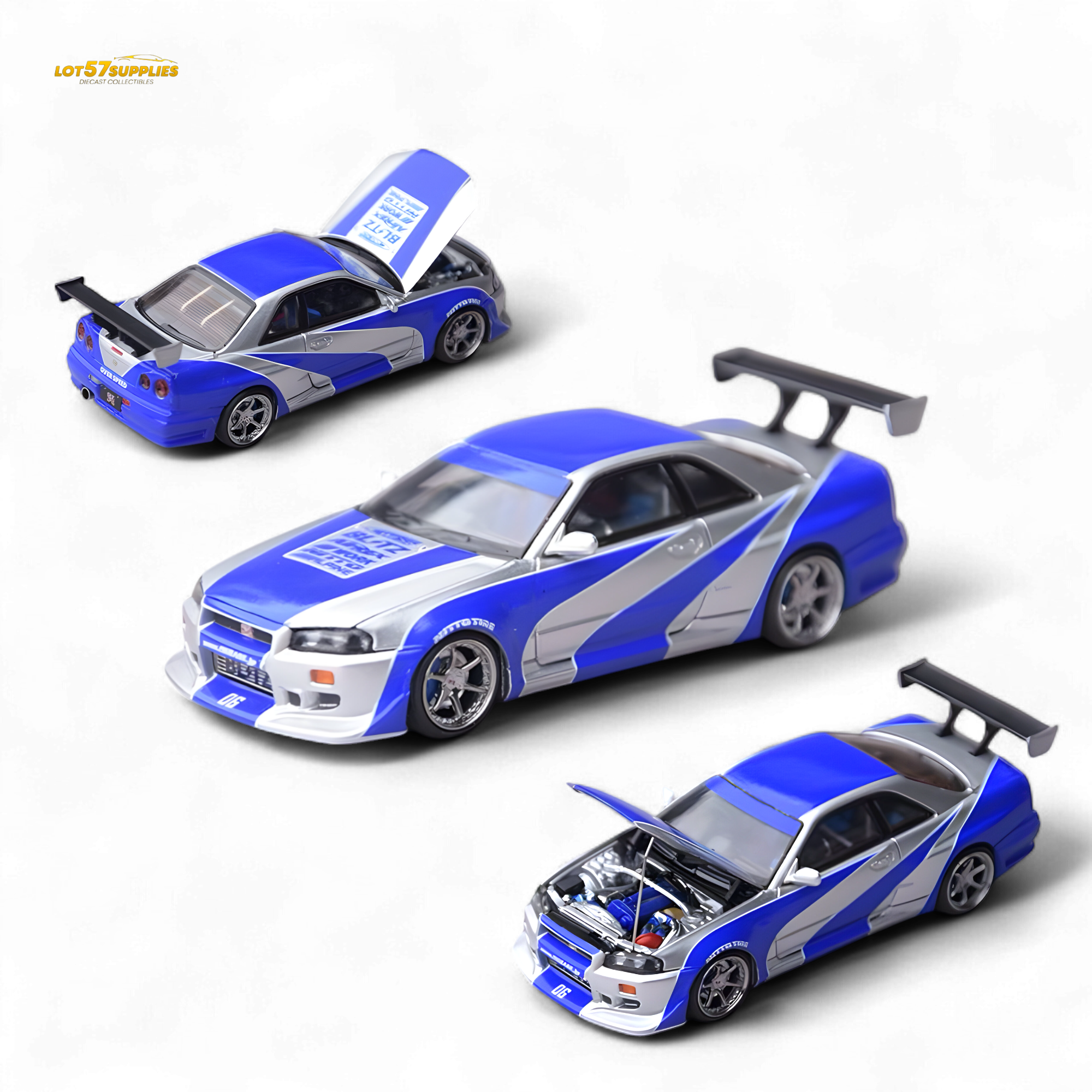 Focal Horizon Skyline GT-R R34 - NFS Silver Blue 1:64 Main image