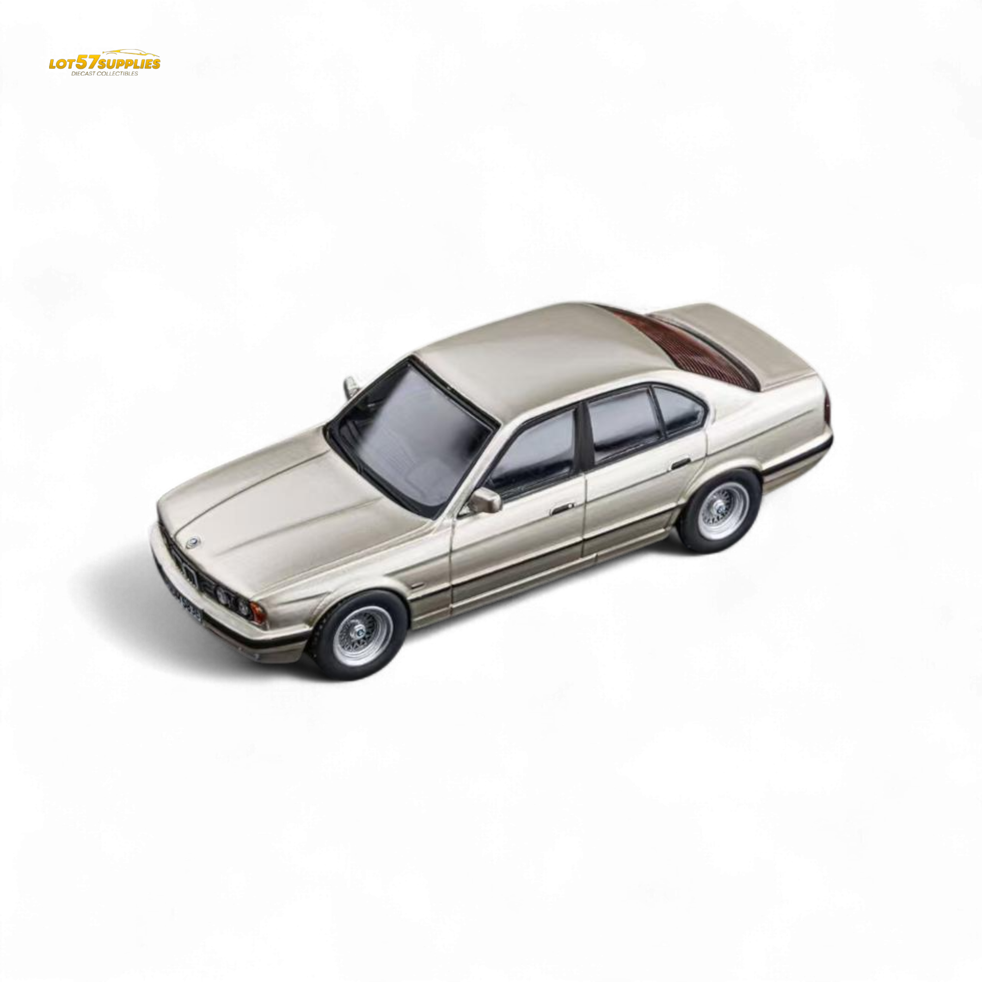 (Pre-Order) DCM BMW E34 5-Series Sedan - Cashmere Beagle Gold 1:64 Main image