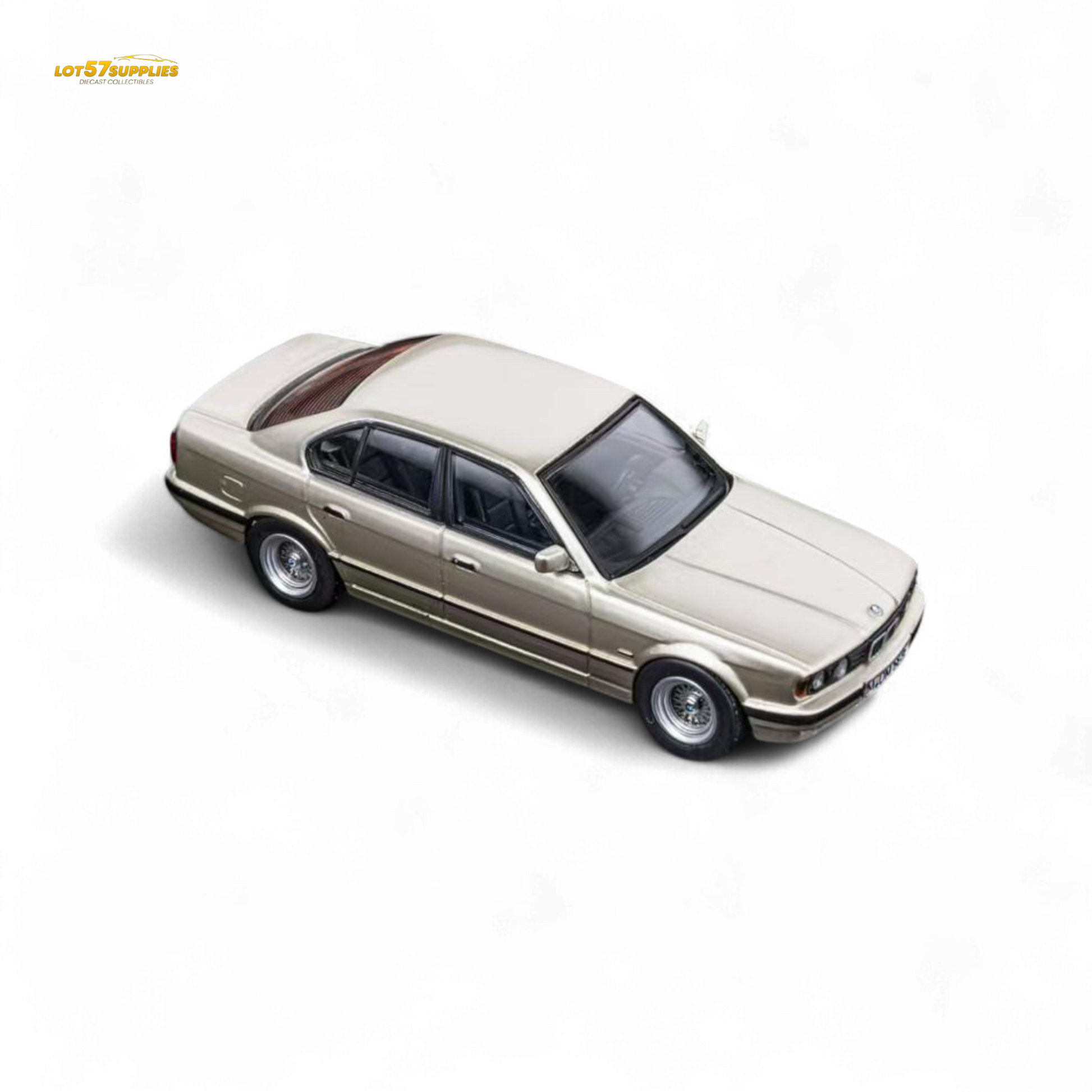 (Pre-Order) DCM BMW E34 5-Series Sedan - Cashmere Beagle Gold 1:64