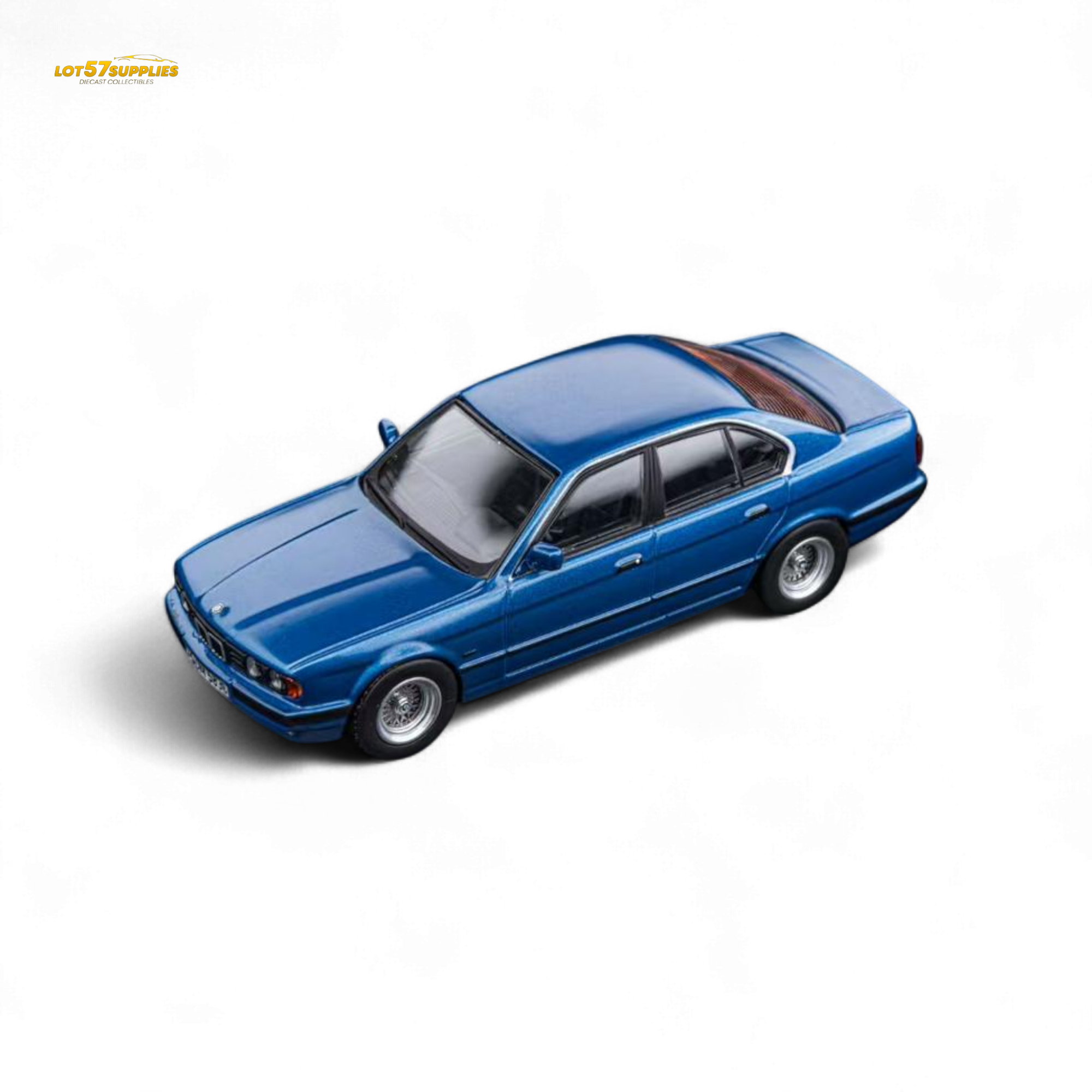 (Pre-Order) DCM BMW E34 5-Series Sedan - Avis Metallic Blue 1:64 Main image