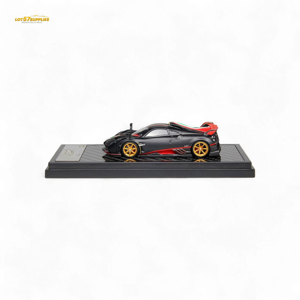 (Pre-Order) LCD Pagani Imola - Matte Black Carbon with Italian Flag 1:64