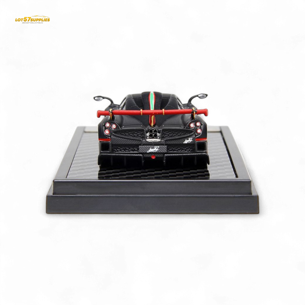 (Pre-Order) LCD Pagani Imola - Matte Black Carbon with Italian Flag 1:64