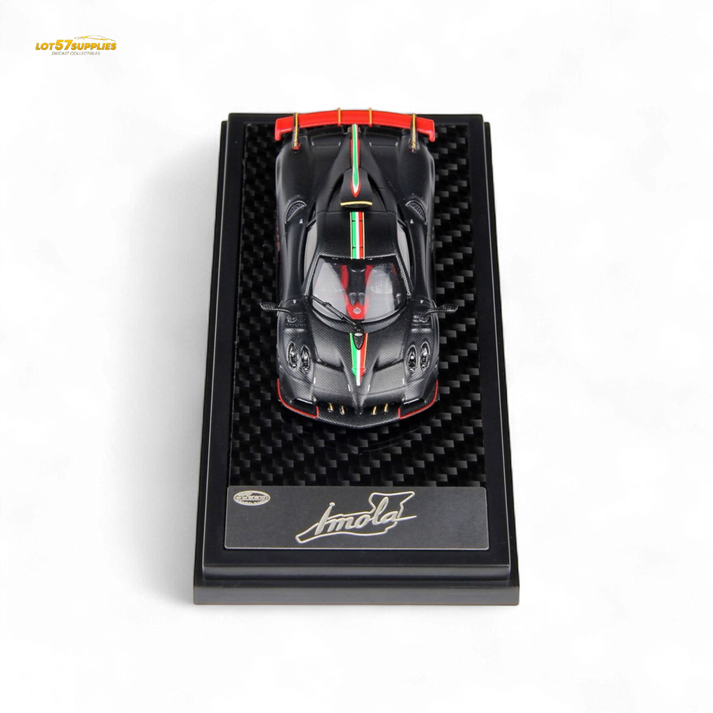 (Pre-Order) LCD Pagani Imola - Matte Black Carbon with Italian Flag 1:64