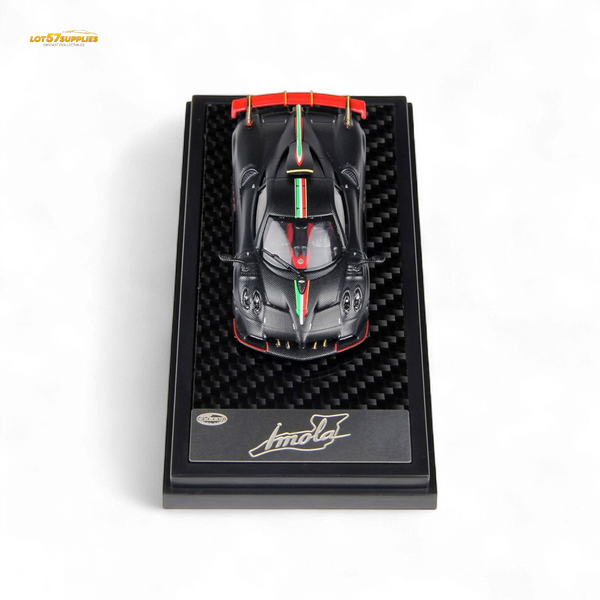 (Pre-Order) LCD Pagani Imola - Matte Black Carbon with Italian Flag 1:64