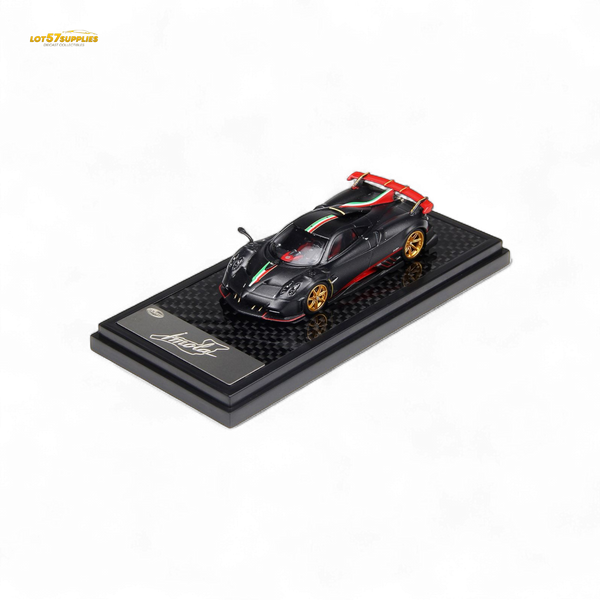 (Pre-Order) LCD Pagani Imola - Matte Black Carbon with Italian Flag 1:64