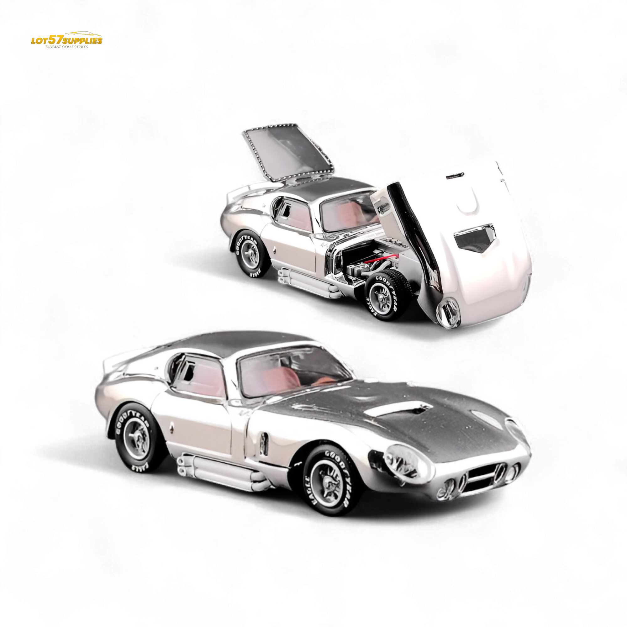 Fine Works64 Shelby Daytona - Chrome Silver 1:64 Main image