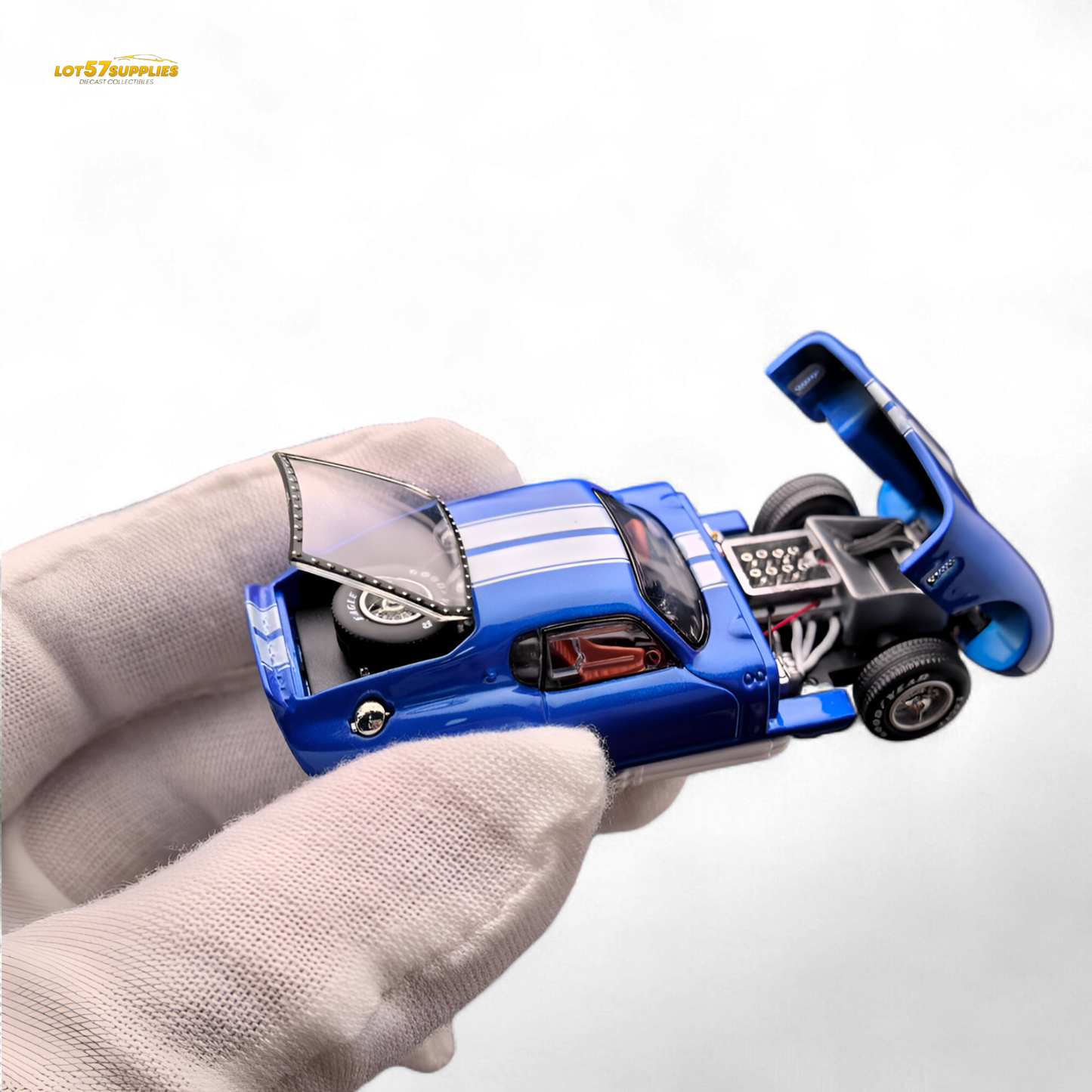 Fine Works64 Shelby Daytona - Blue with White Stripes 1:64