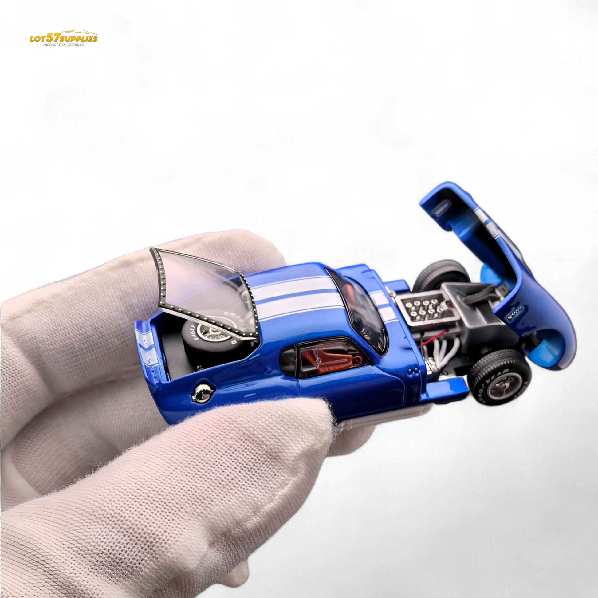 Fine Works64 Shelby Daytona - Blue with White Stripes 1:64