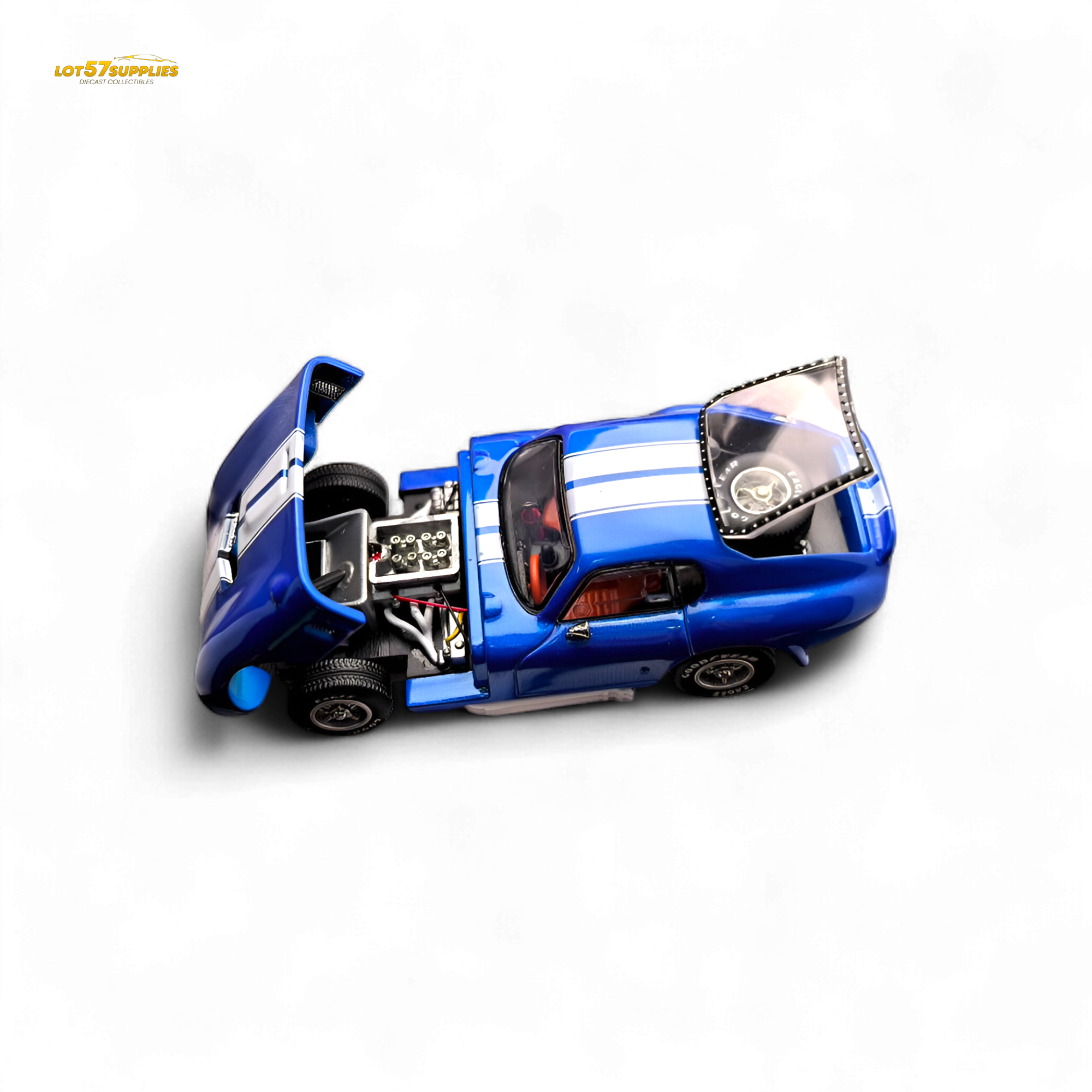 Fine Works64 Shelby Daytona - Blue with White Stripes 1:64