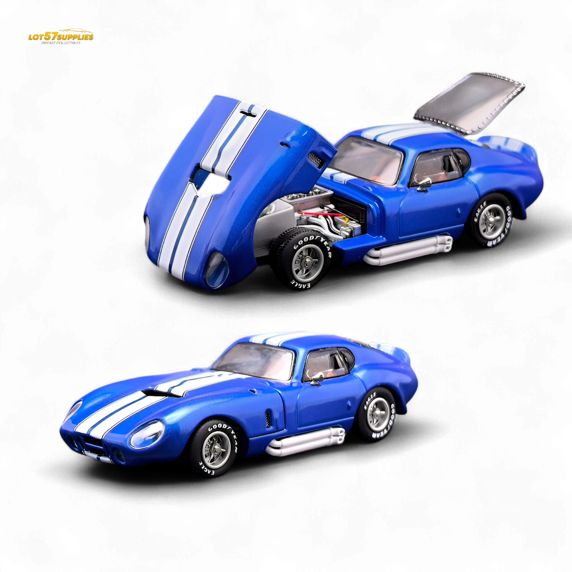 Fine Works64 Shelby Daytona - Blue with White Stripes 1:64