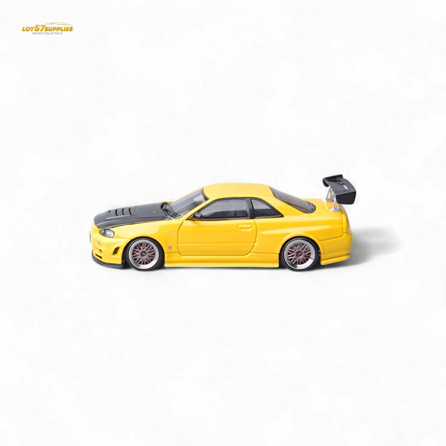 Focal horizon Skyline GT-R R34 Z-Tune Carbon-Hood Version - Yellow 1:64