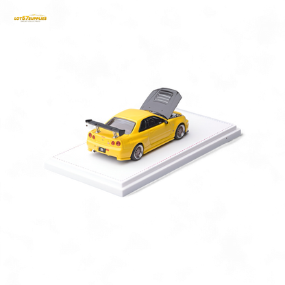 Focal horizon Skyline GT-R R34 Z-Tune Carbon-Hood Version - Yellow 1:64