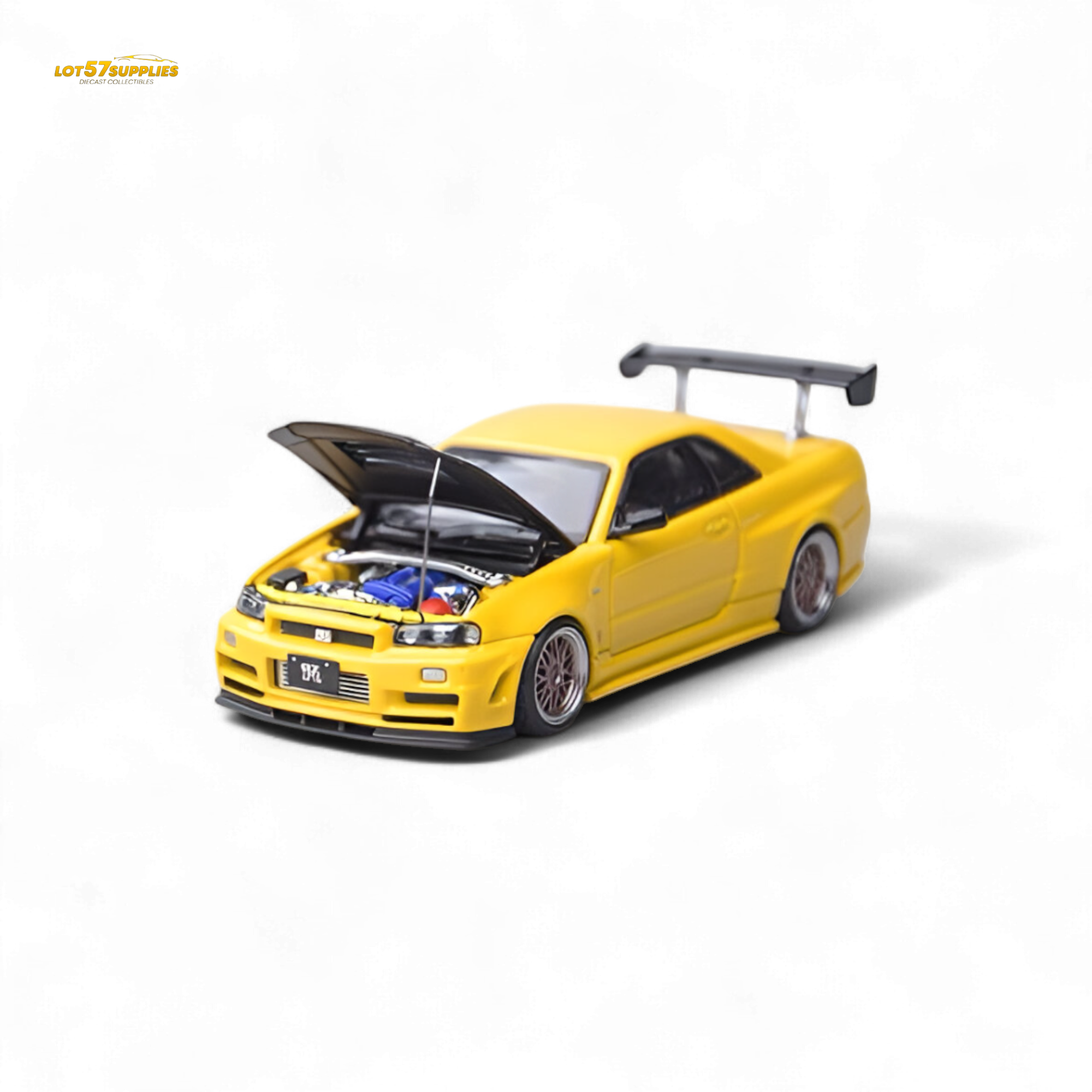 Focal horizon Skyline GT-R R34 Z-Tune Carbon-Hood Version - Yellow 1:64 Main image
