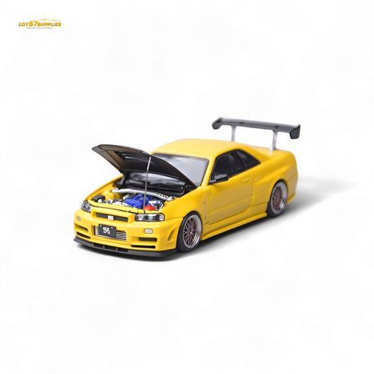 Focal horizon Skyline GT-R R34 Z-Tune Carbon-Hood Version - Yellow 1:64