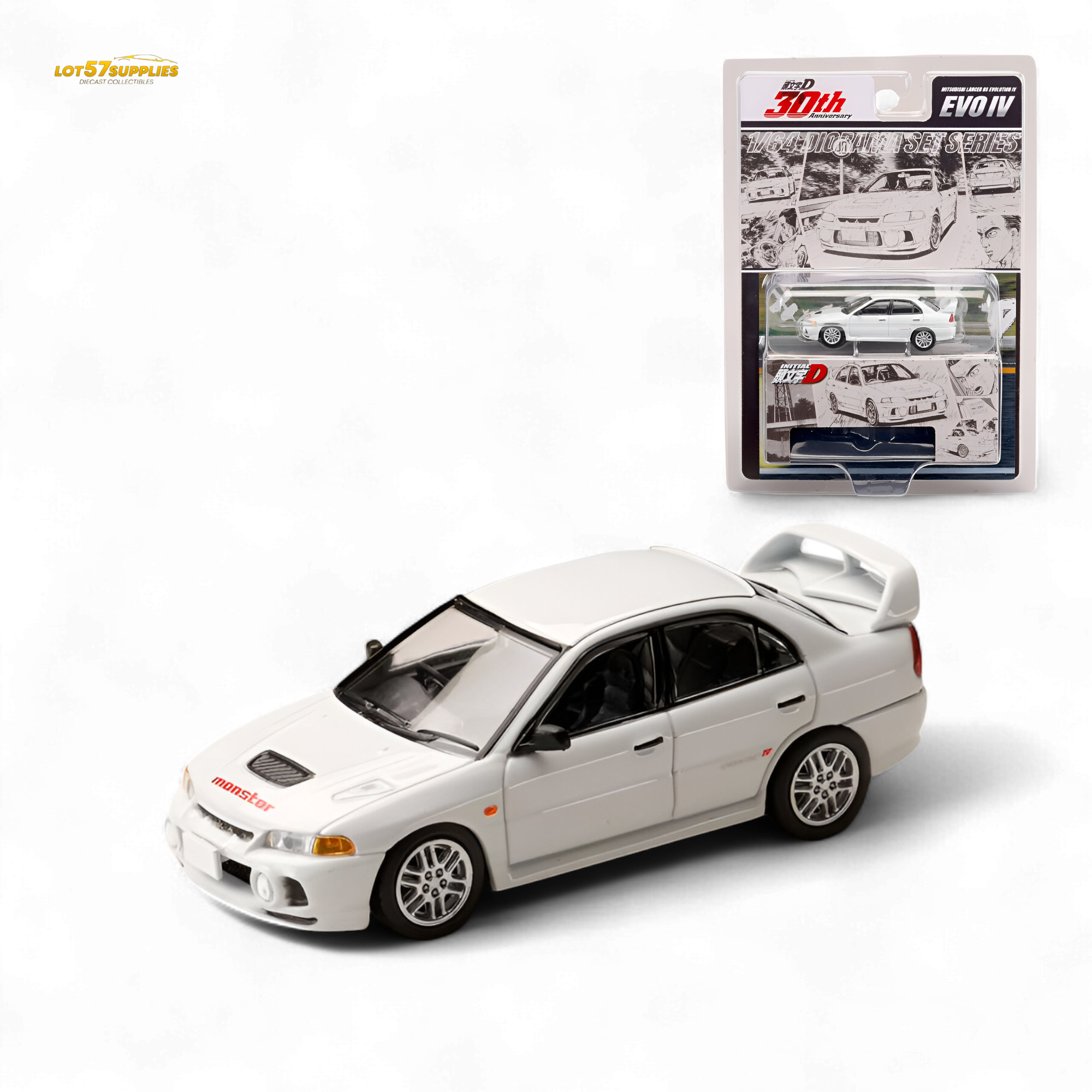(Pre-Order) Hobby Japan Mitsubishi Lancer RS Evolution IV - White 1:64 Main image