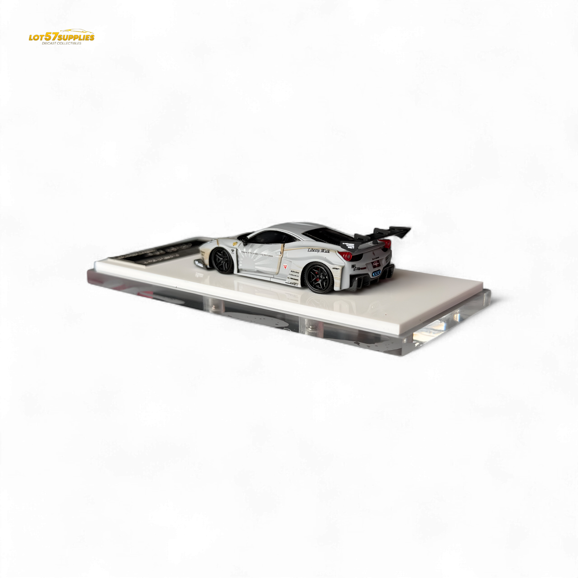 Flame Supercar LB458GT LB Wide-Body - Matte Grey 1:64 Resin