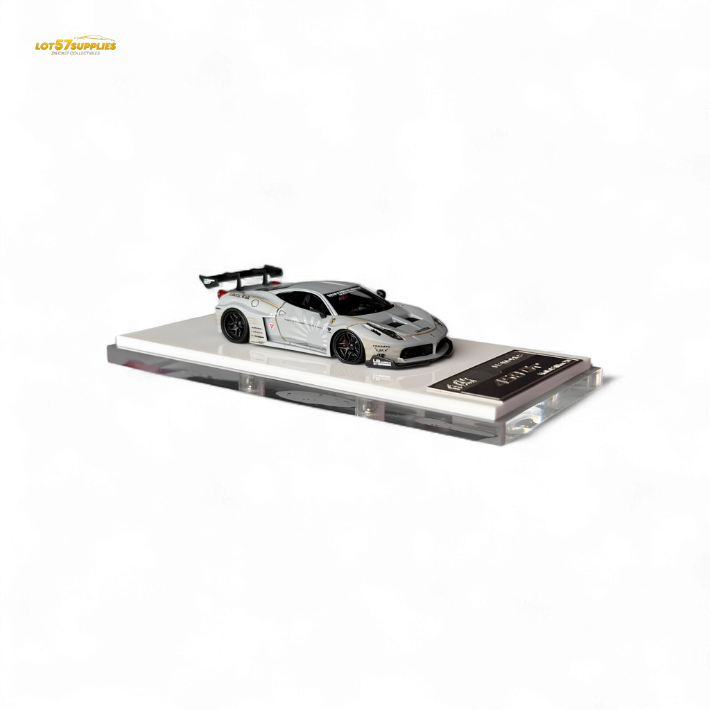 Flame Supercar LB458GT LB Wide-Body - Matte Grey 1:64 Resin