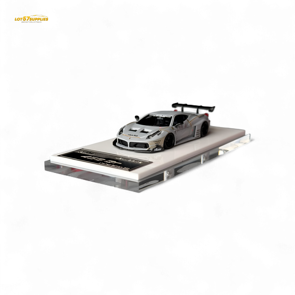 Flame Supercar LB458GT LB Wide-Body - Matte Grey 1:64 Resin
