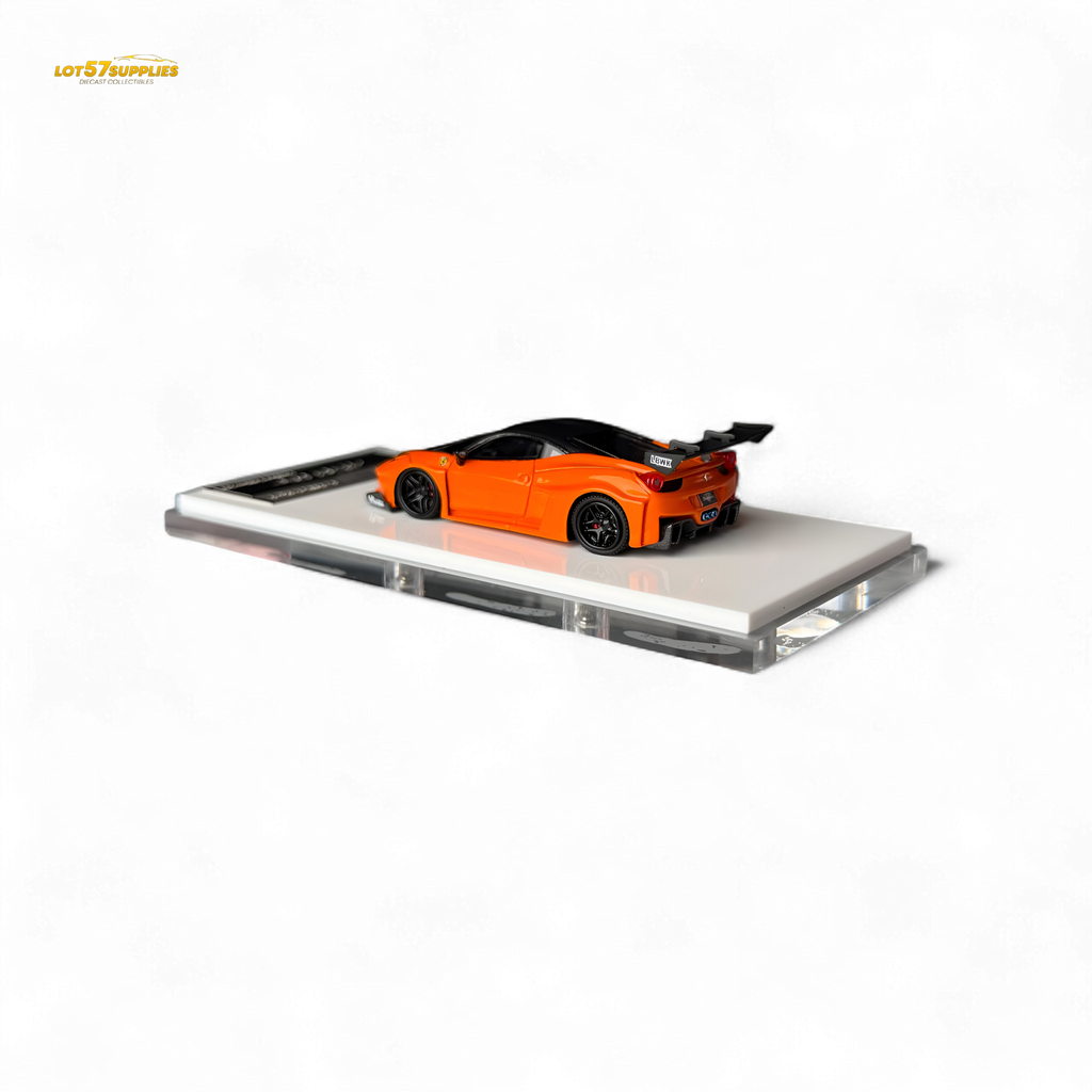 Flame Supercar LB458GT LB Wide-Body - Pearl Orange 1:64 Resin
