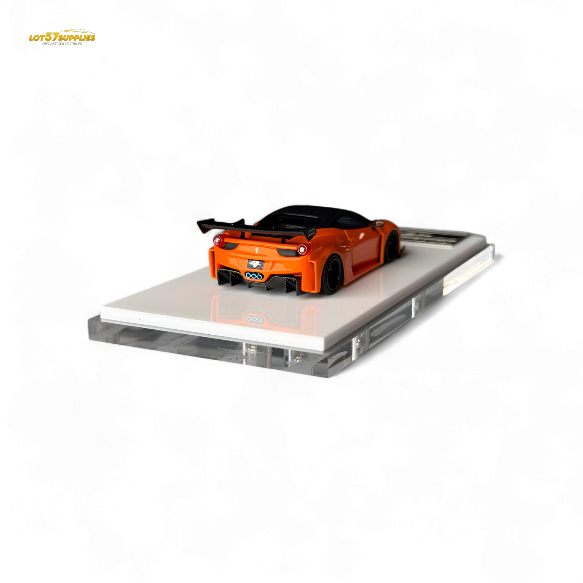 Flame Supercar LB458GT LB Wide-Body - Pearl Orange 1:64 Resin