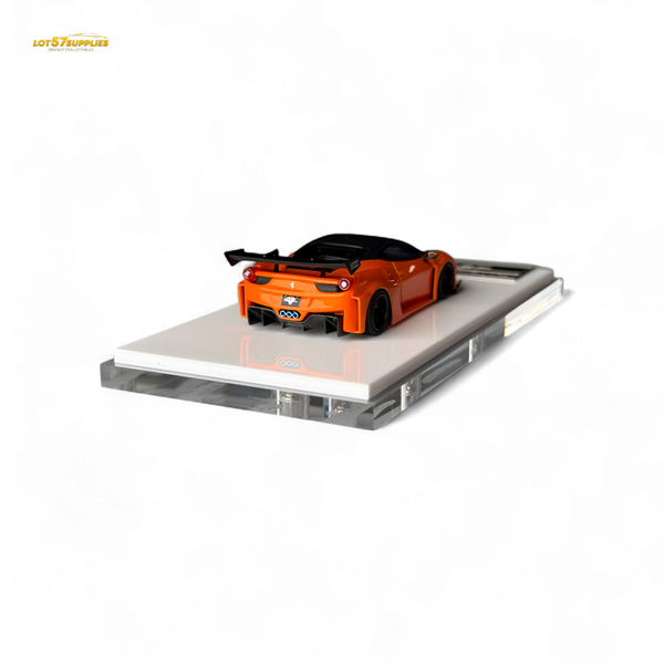 Flame Supercar LB458GT LB Wide-Body - Pearl Orange 1:64 Resin