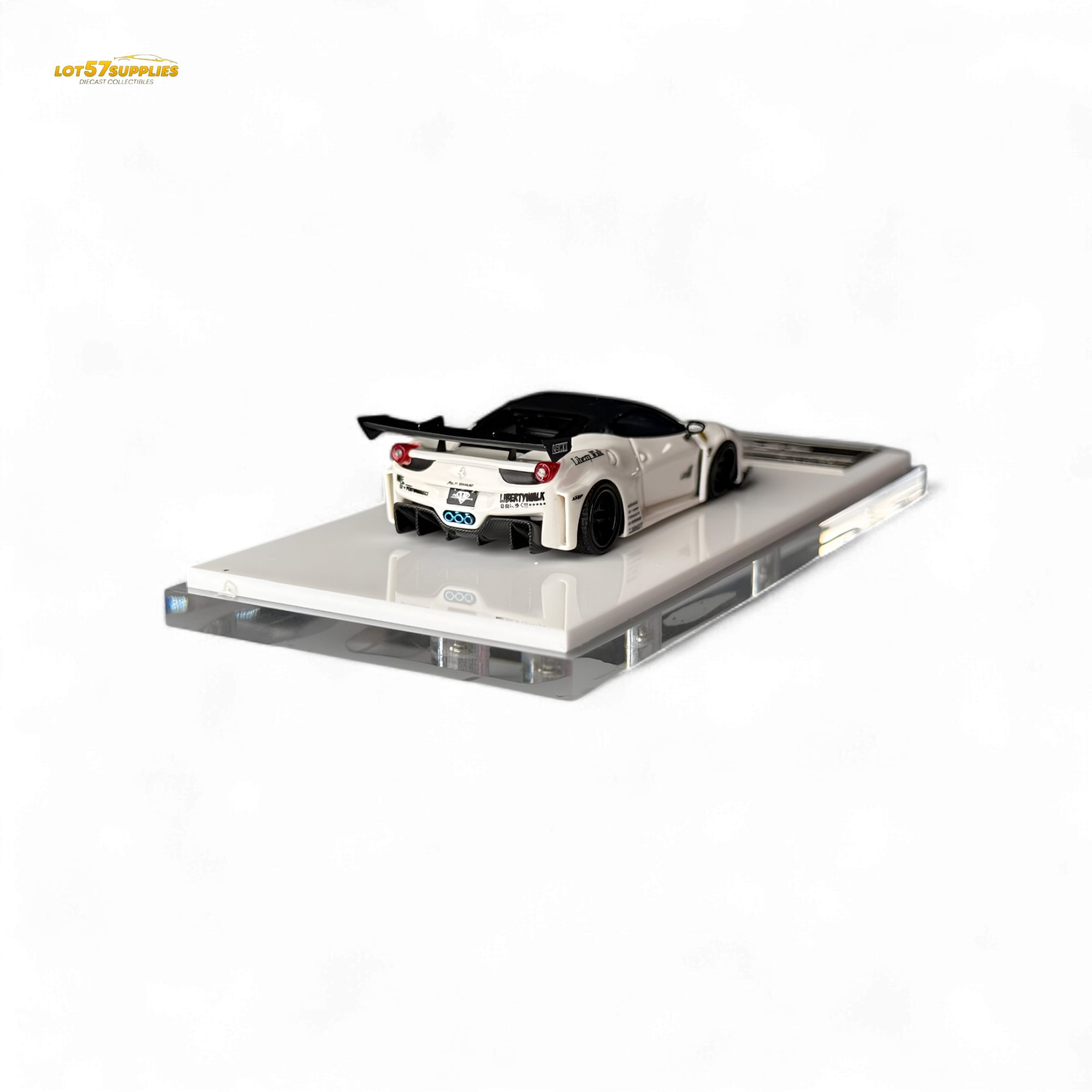 Flame Supercar LB458GT LB Wide-Body - White 1:64 Resin