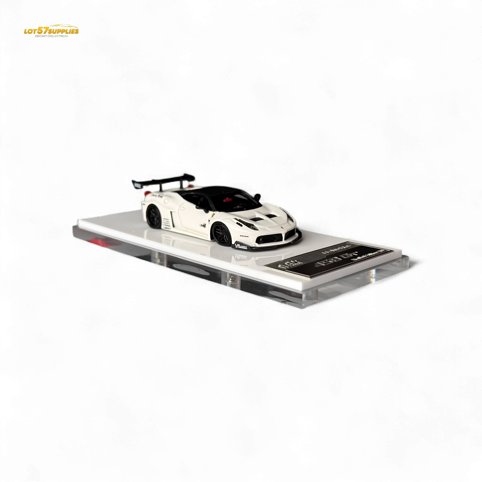 Flame Supercar LB458GT LB Wide-Body - White 1:64 Resin