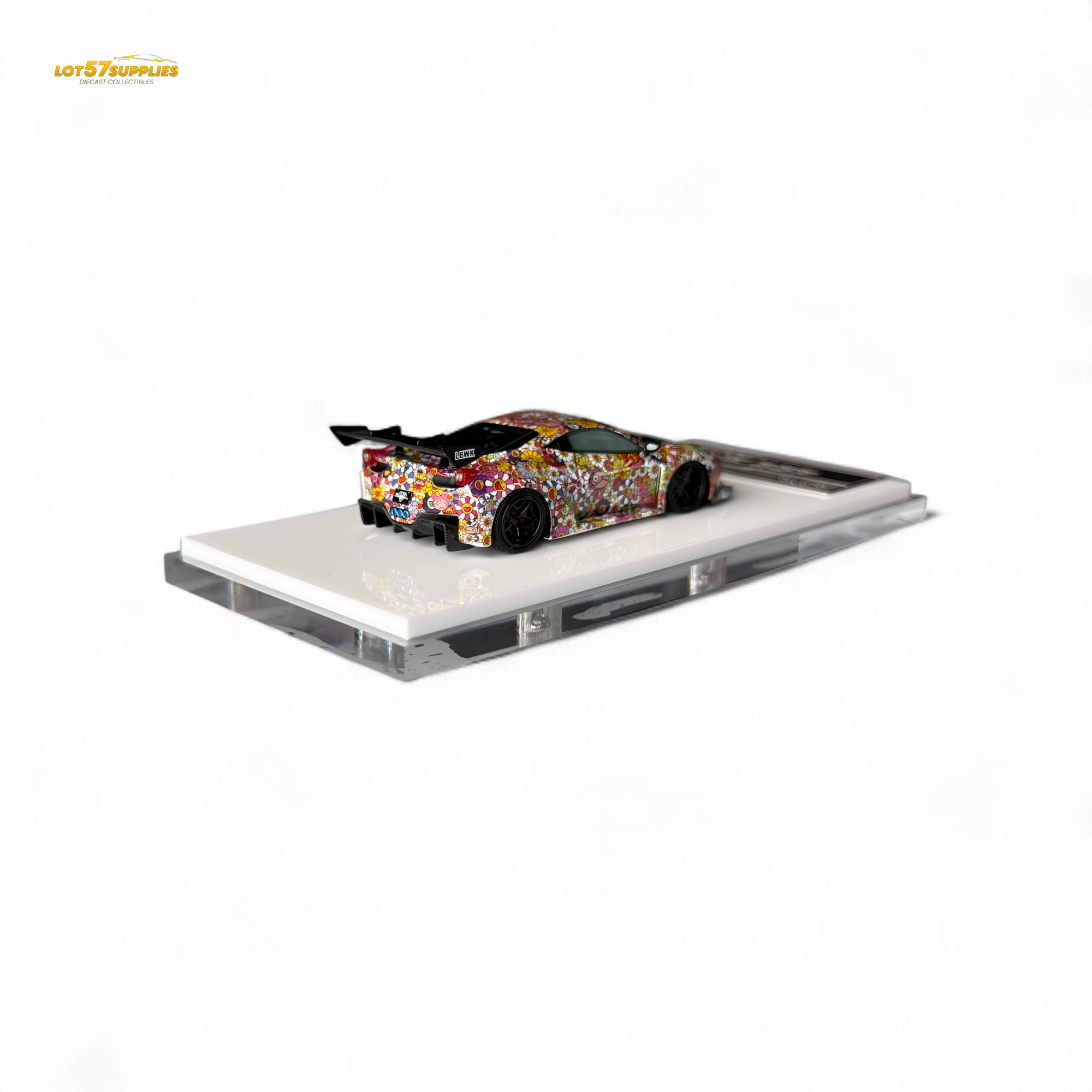 Flame Supercar LB458GT LB Wide-Body - Takashi Murakami Flower Livery - Glows in dark 1:64 Resin