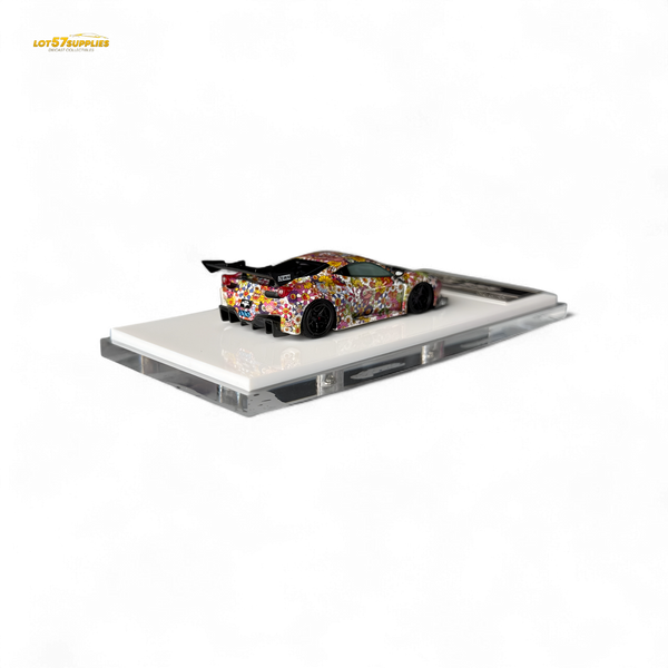 Flame Supercar LB458GT LB Wide-Body - Takashi Murakami Flower Livery - Glows in dark 1:64 Resin