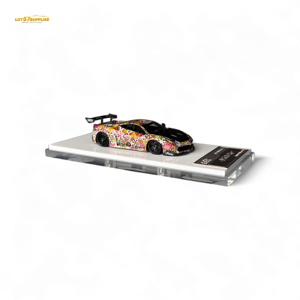 Flame Supercar LB458GT LB Wide-Body - Takashi Murakami Flower Livery - Glows in dark 1:64 Resin