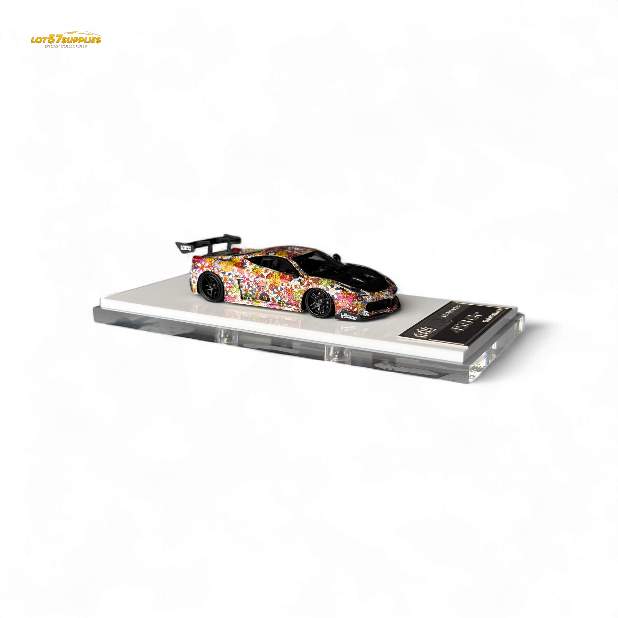 Flame Supercar LB458GT LB Wide-Body - Takashi Murakami Flower Livery - Glows in dark 1:64 Resin
